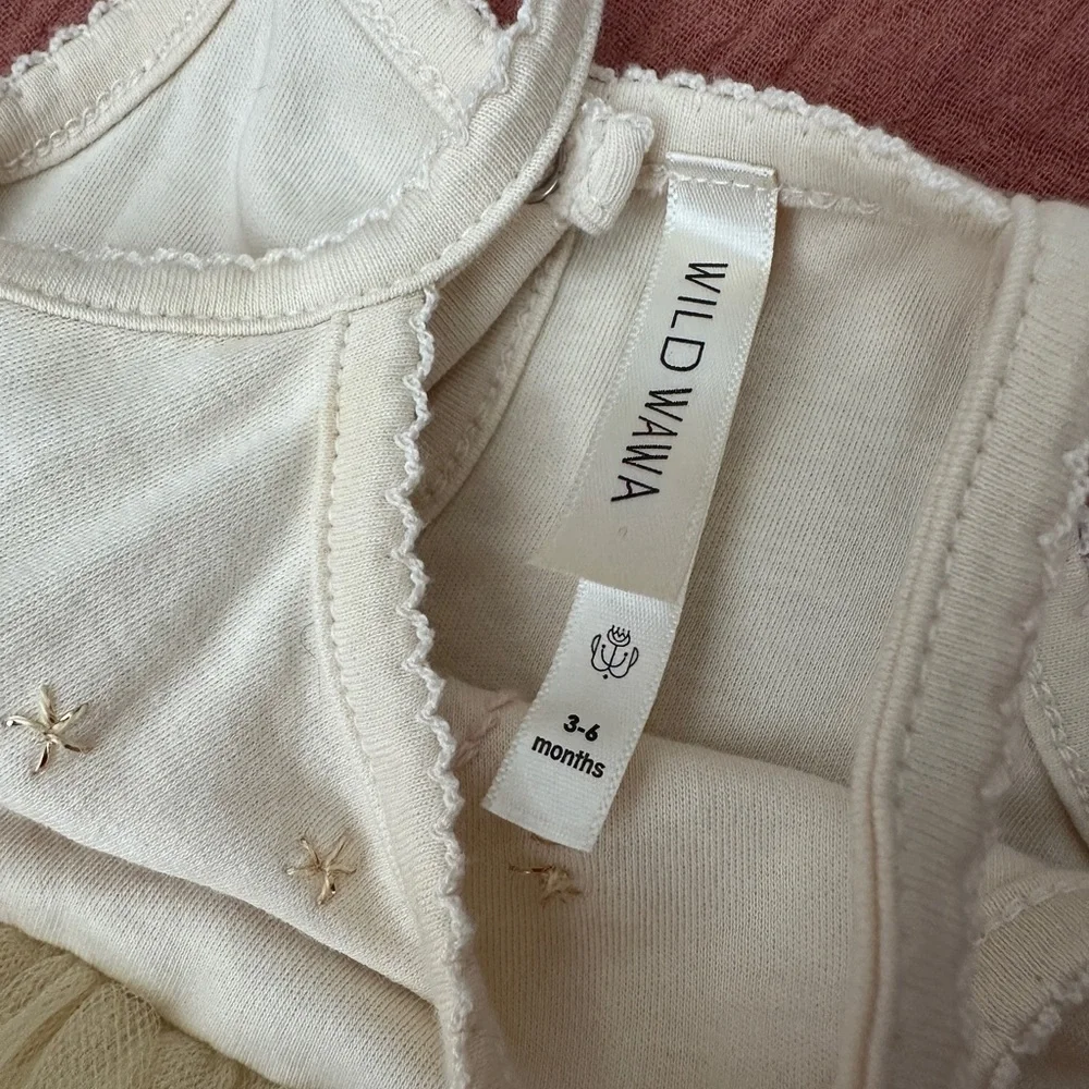 Adorable Cream and Gold Wild Wawa Tutu Onsesie